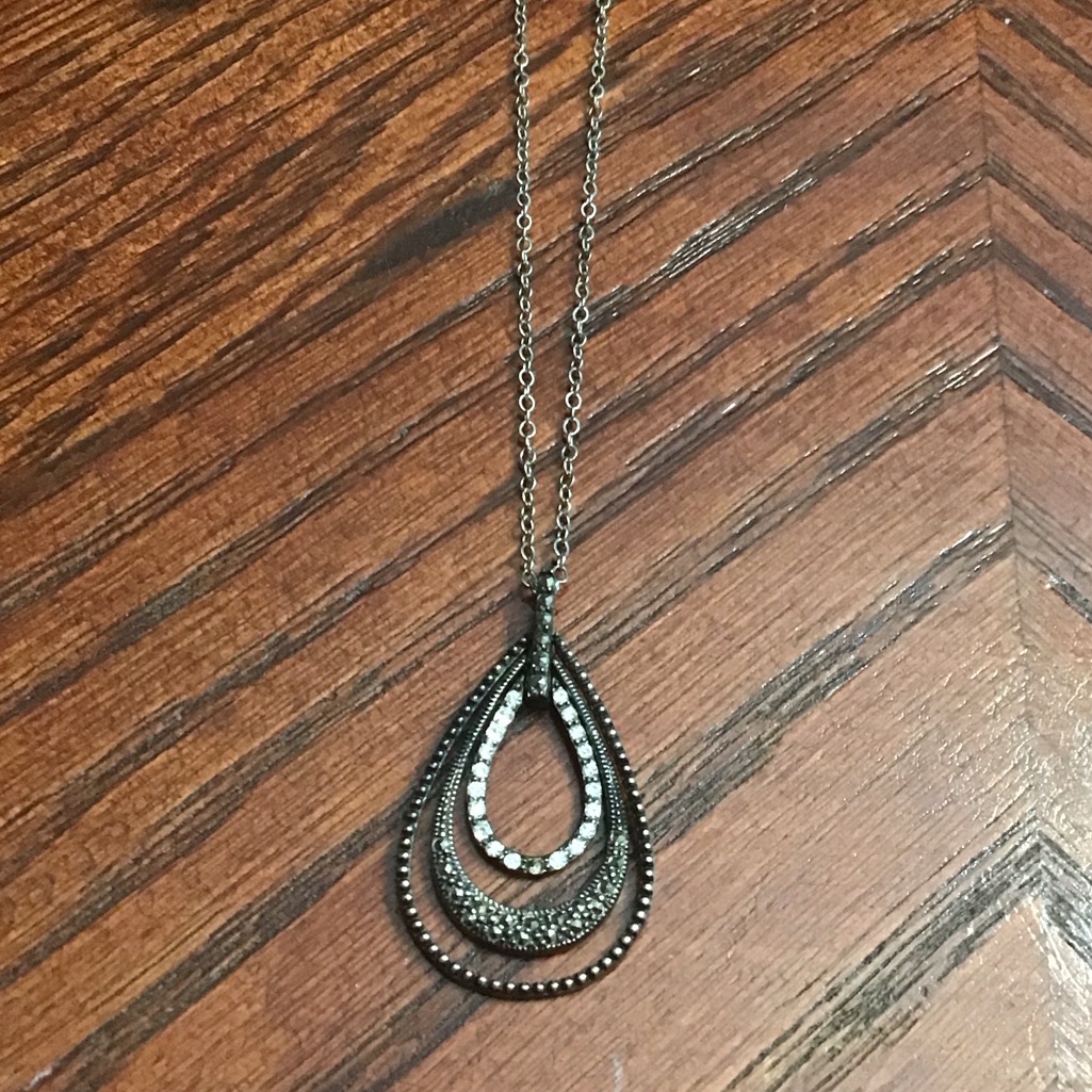Judith Jack Signed Sterling Silver Teardrop Necklace 29$